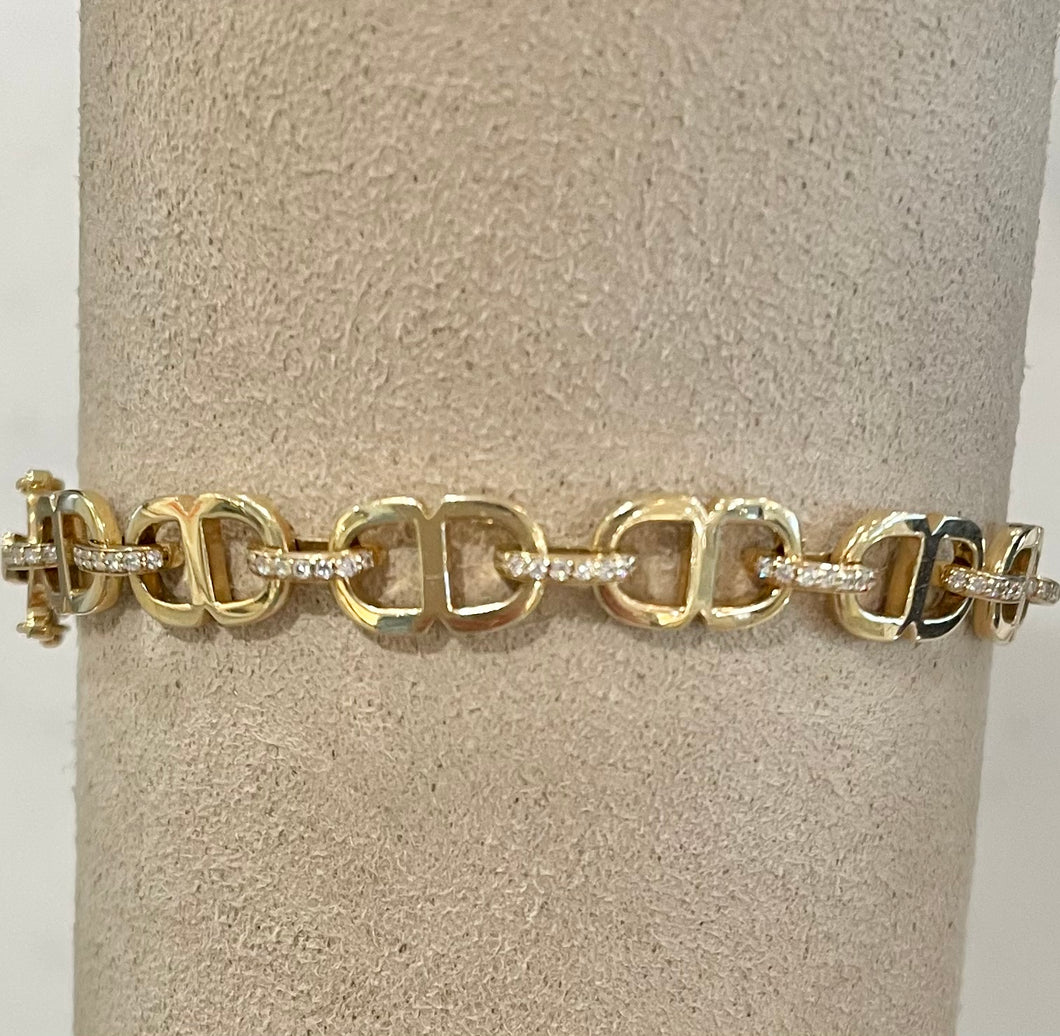 Sydney Evan Gold/Diamond Link Bracelet