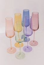 Estelle Colored Glass Champagne Flute Set/2